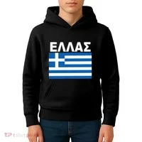 Greek Language National Flag Of Greece Kids Hoodie thumb 4