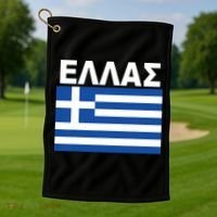 Greek Language National Flag Of Greece Golf Towel thumb 1