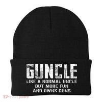 Guncle Like Normal Uncle More Fun Owns Guns Beanie thumb 0