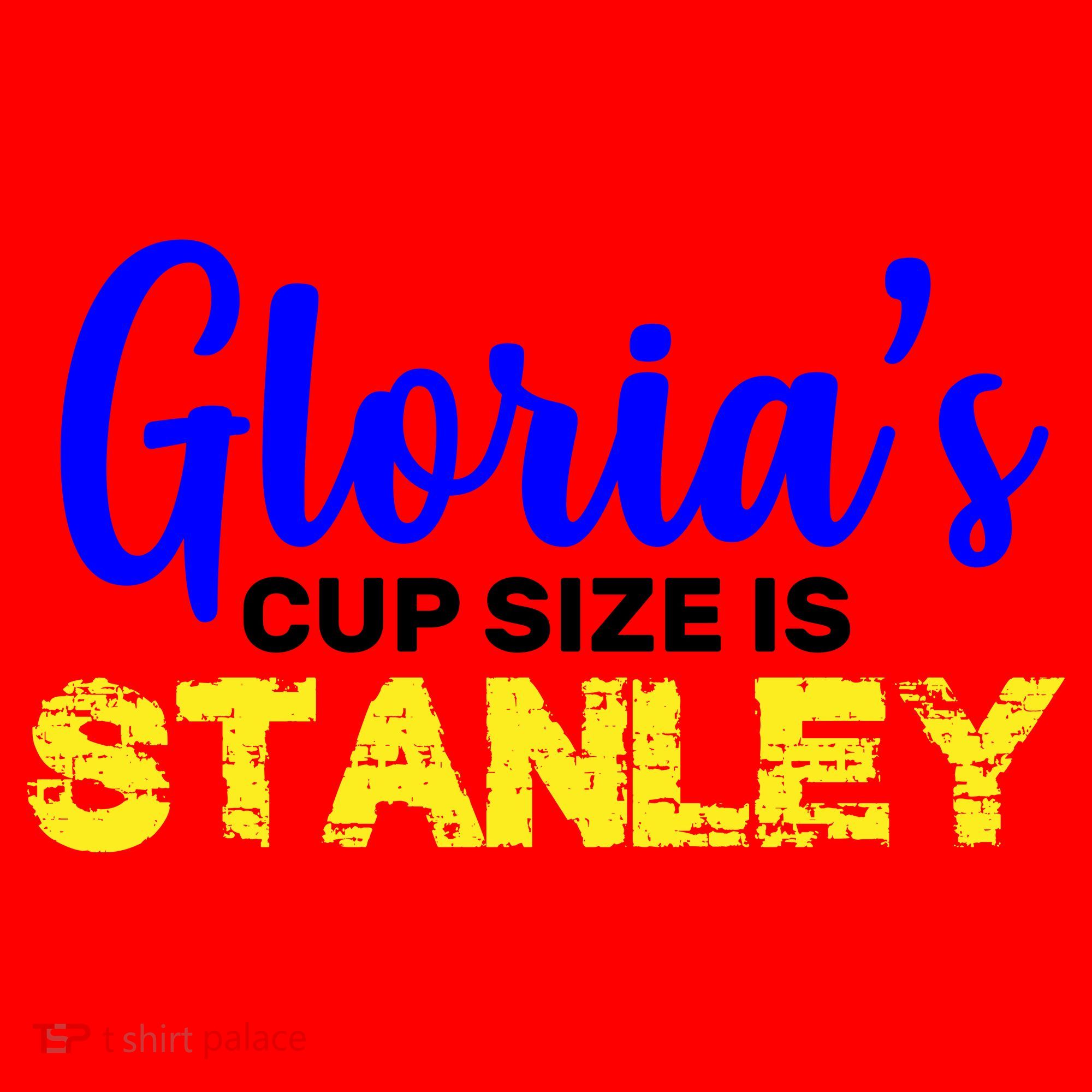 Gloria's Cup size is Stanley  Santa Hat