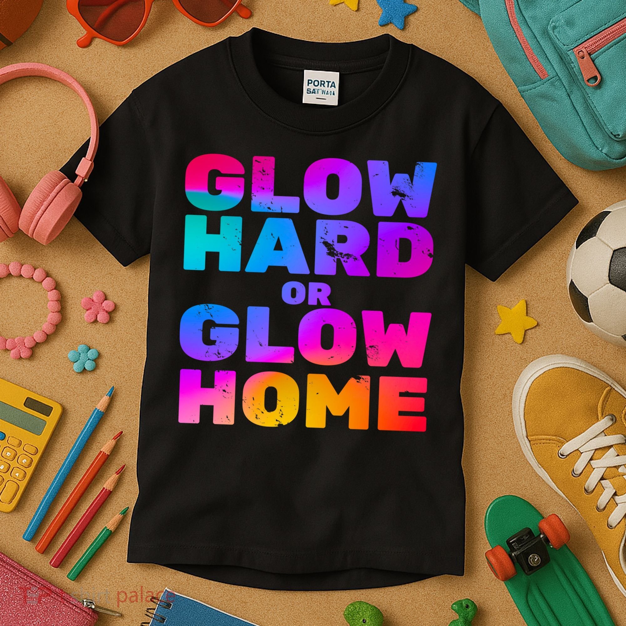 Glow Hard Or Glow Home Kids T-Shirt