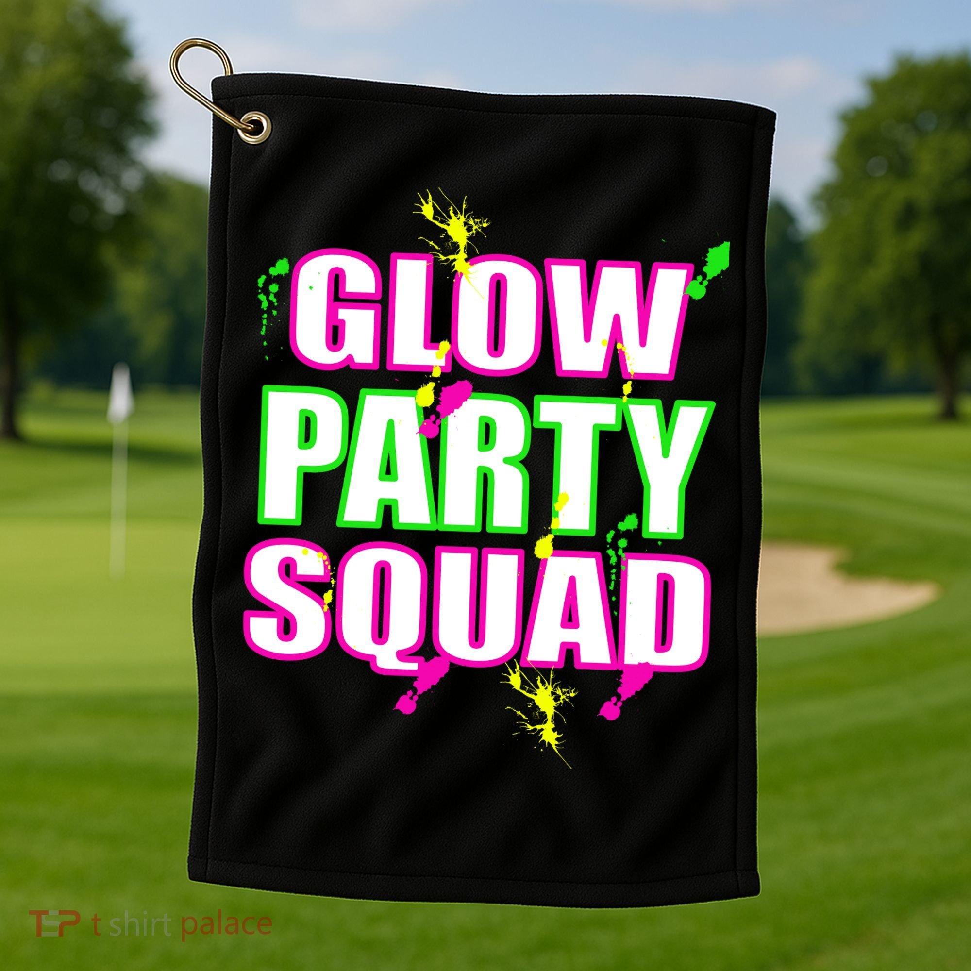 Glow Party Squad Golf Towel