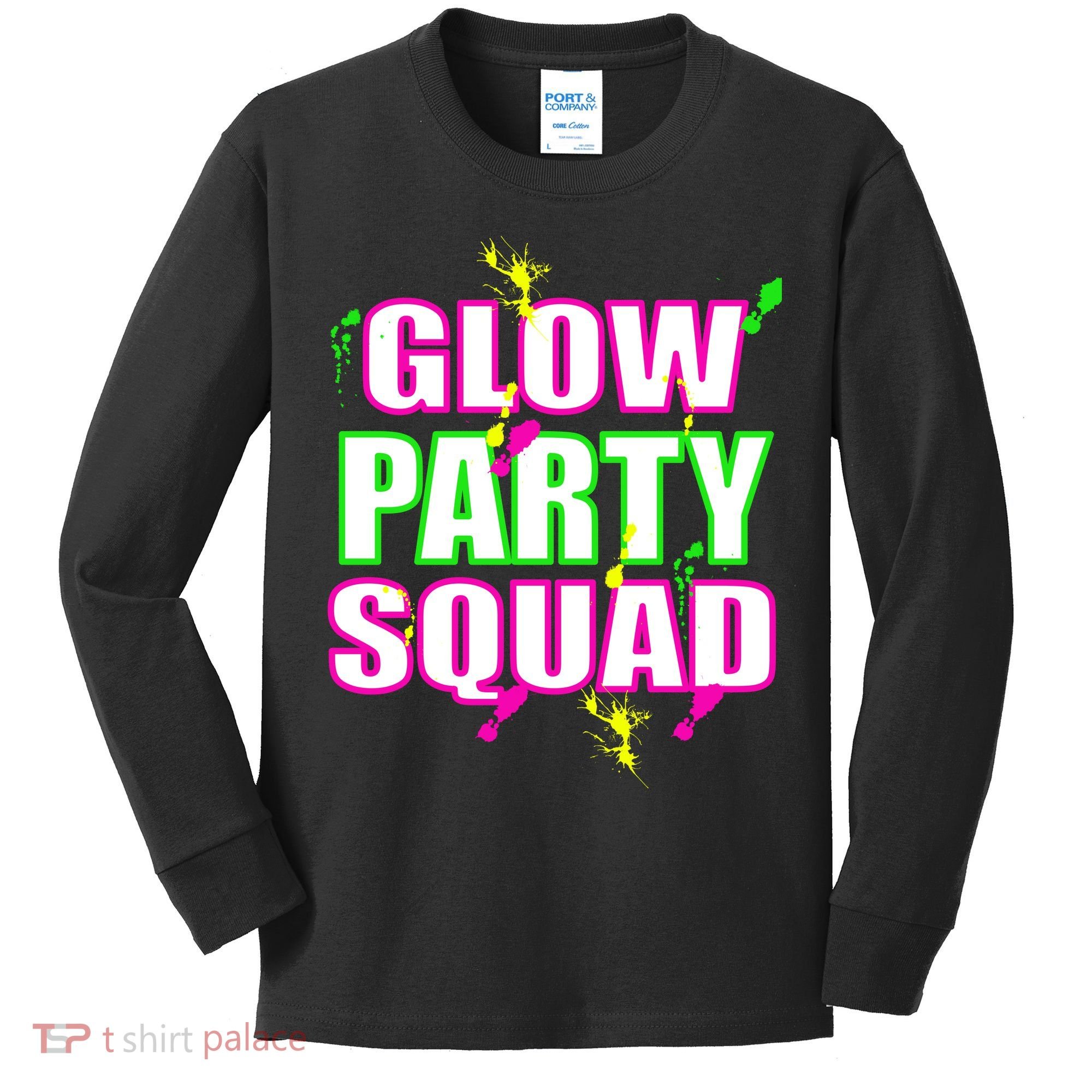 Glow Party Squad Kids Long Sleeve Shirt