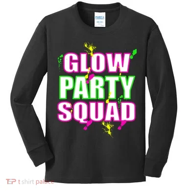 Glow Party Squad Kids Long Sleeve Shirt