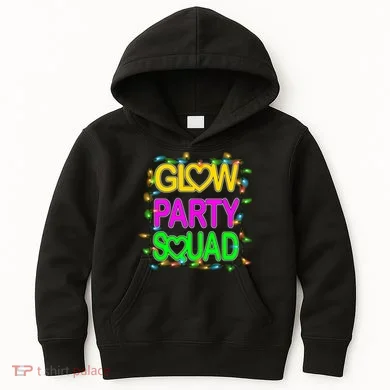 Glow Party Squad1 Kids Hoodie