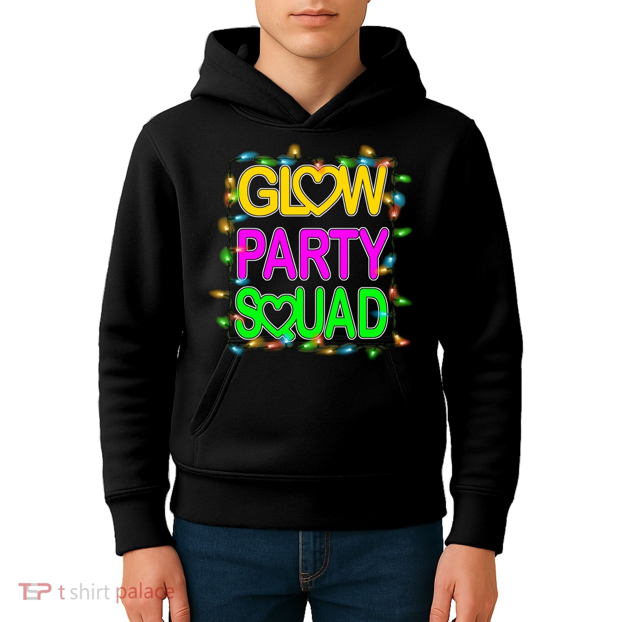 Glow Party Squad1 Kids Hoodie