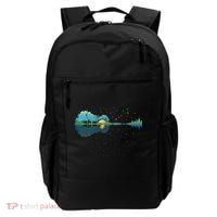 Guitar Lake Reflections Night Sky And Moon Guitar Music Backpack thumb 0