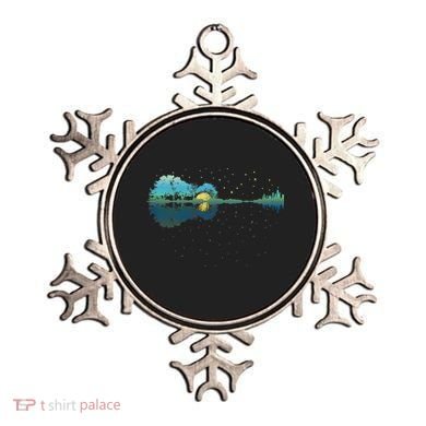 Guitar Lake Reflections Night Sky And Moon Guitar Music Ornament