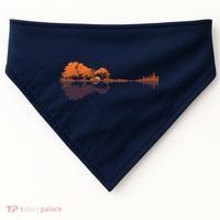 Guitar Lake Reflections Music And Guitar Lover Guitar USA-Made Doggie Bandana thumb 0