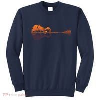 Guitar Lake Reflections Music And Guitar Lover Guitar Sweatshirt thumb 0
