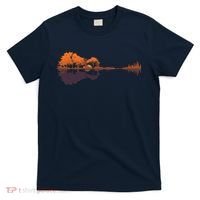 Guitar Lake Reflections Music And Guitar Lover Guitar T-Shirt thumb 0