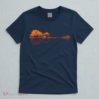 Guitar Lake Reflections Music And Guitar Lover Guitar T-Shirt thumb 5