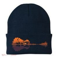 Guitar Lake Reflections Music And Guitar Lover Guitar Beanie thumb 0