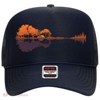 Guitar Lake Reflections Music And Guitar Lover Guitar Hat thumb 0