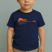 Guitar Lake Reflections Music And Guitar Lover Guitar Toddler T-Shirt thumb 2