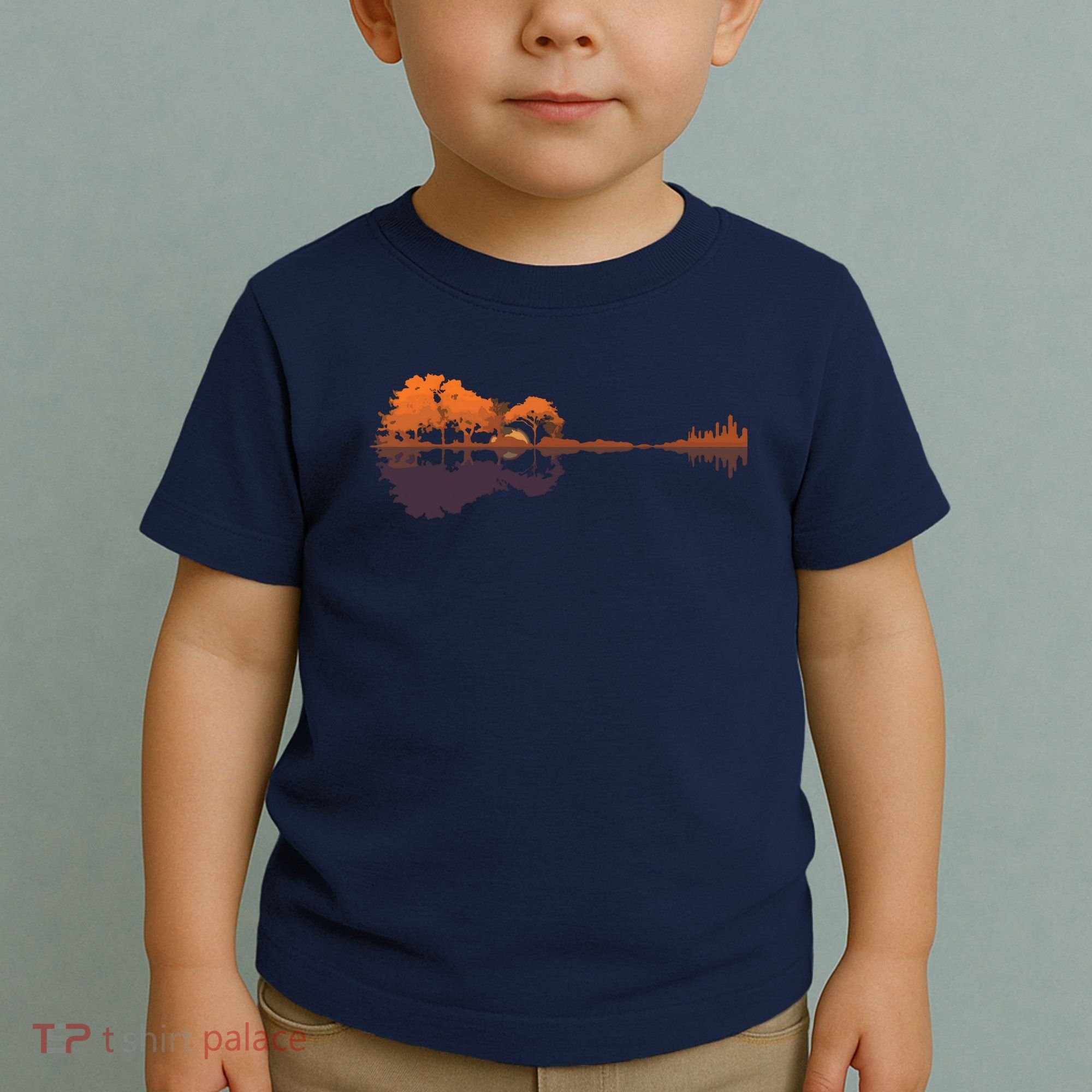 Guitar Lake Reflections Music And Guitar Lover Guitar Toddler T-Shirt