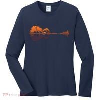Guitar Lake Reflections Music And Guitar Lover Guitar Women's Long Sleeve Shirt thumb 0