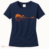Guitar Lake Reflections Music And Guitar Lover Guitar Women's T-Shirt thumb 0