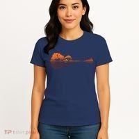 Guitar Lake Reflections Music And Guitar Lover Guitar Women's T-Shirt thumb 4