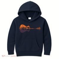 Guitar Lake Reflections Music And Guitar Lover Guitar Kids Hoodie thumb 0