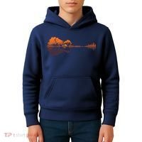 Guitar Lake Reflections Music And Guitar Lover Guitar Kids Hoodie thumb 4
