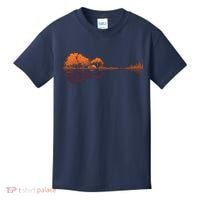 Guitar Lake Reflections Music And Guitar Lover Guitar Kids T-Shirt thumb 0
