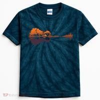 Guitar Lake Reflections Music And Guitar Lover Guitar Kids Tie-Dye T-Shirt thumb 0