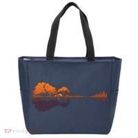 Guitar Lake Reflections Music And Guitar Lover Guitar Tote Bag thumb 0