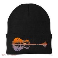 Guitar Lake Reflections Music And Guitar Lover Guitar Beanie thumb 0