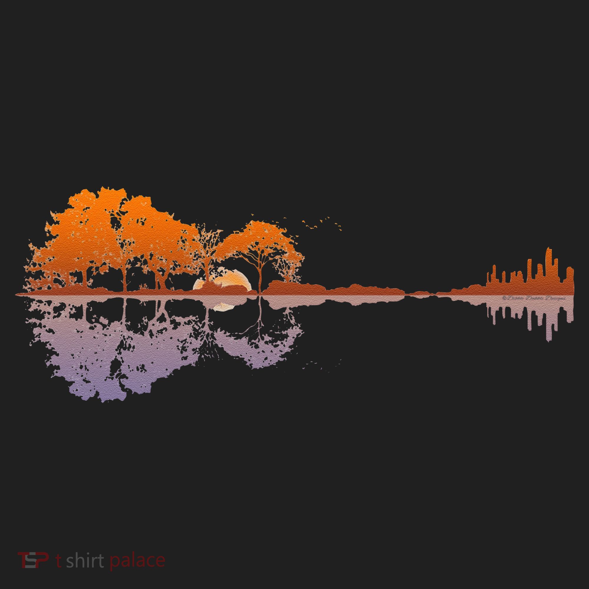 Guitar Lake Reflections Music And Guitar Lover Guitar Beanie