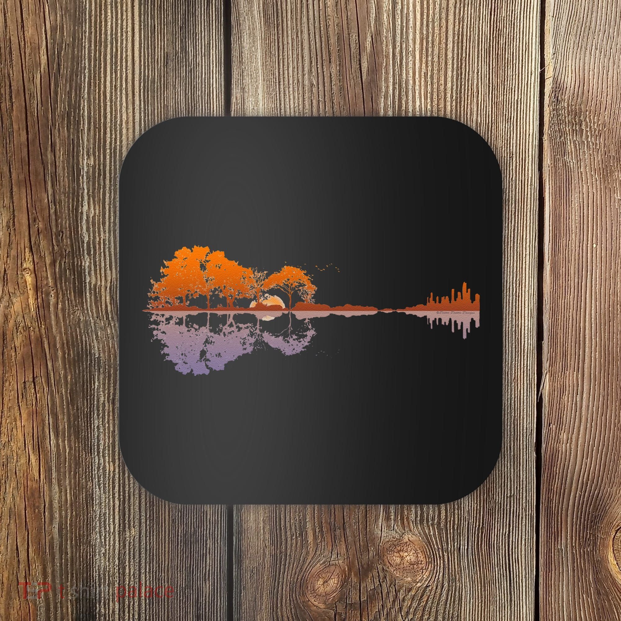 Guitar Lake Reflections Music And Guitar Lover Guitar Coaster