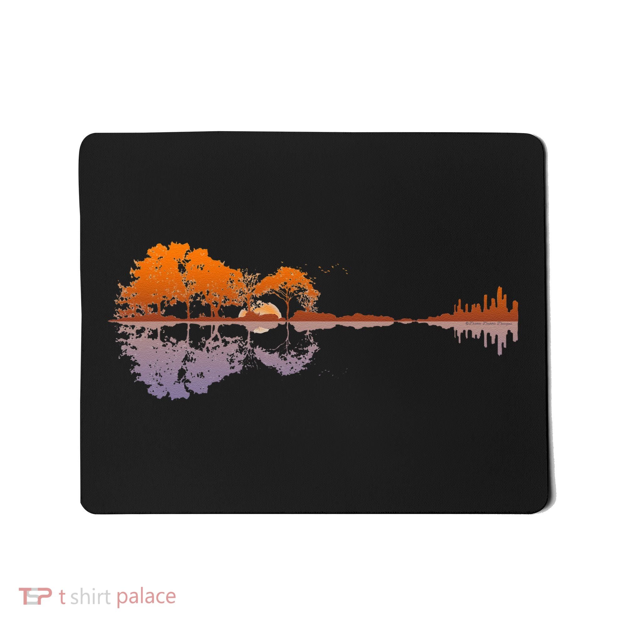 Guitar Lake Reflections Music And Guitar Lover Guitar Mousepad