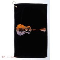 Guitar Lake Reflections Music And Guitar Lover Guitar Golf Towel thumb 0