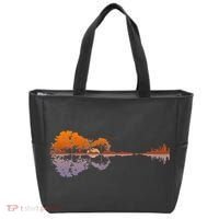 Guitar Lake Reflections Music And Guitar Lover Guitar Tote Bag thumb 0