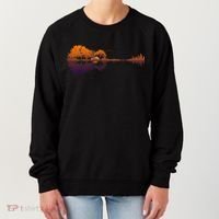 Guitar Lake Reflections Gift Music And Guitar Lover Guitar Gift Women's Sweatshirt thumb 0