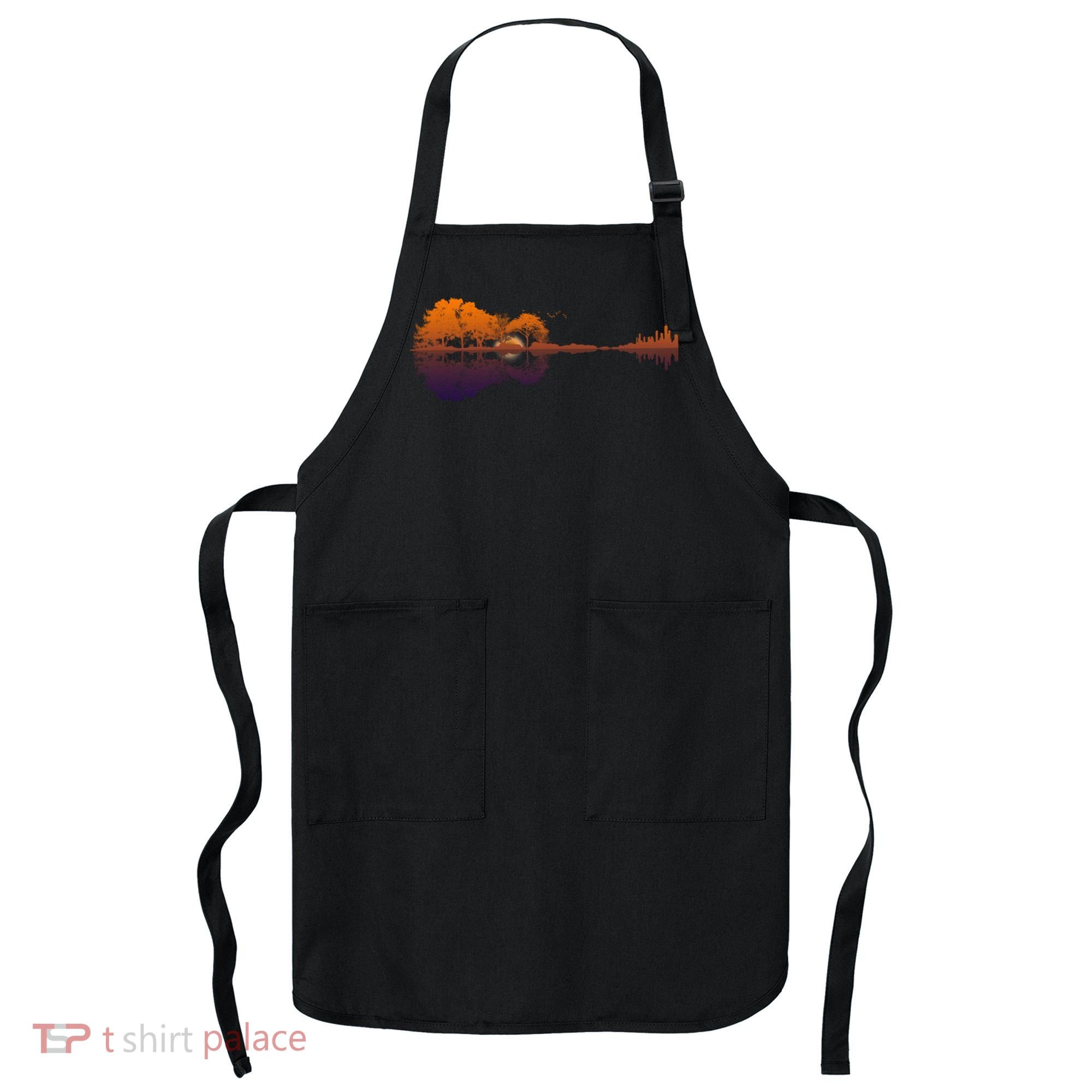 Guitar Lake Reflections Gift Music And Guitar Lover Guitar Gift Apron