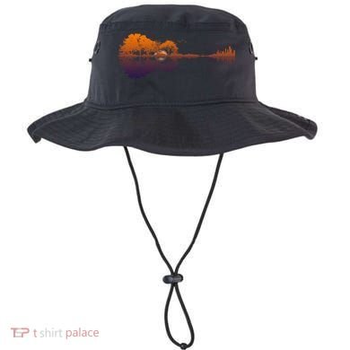 Guitar Lake Reflections Gift Music And Guitar Lover Guitar Gift Bucket Hat