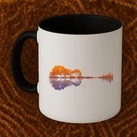 Guitar Lake Reflections Gift Music And Guitar Lover Guitar Gift Coffee Mug thumb 2