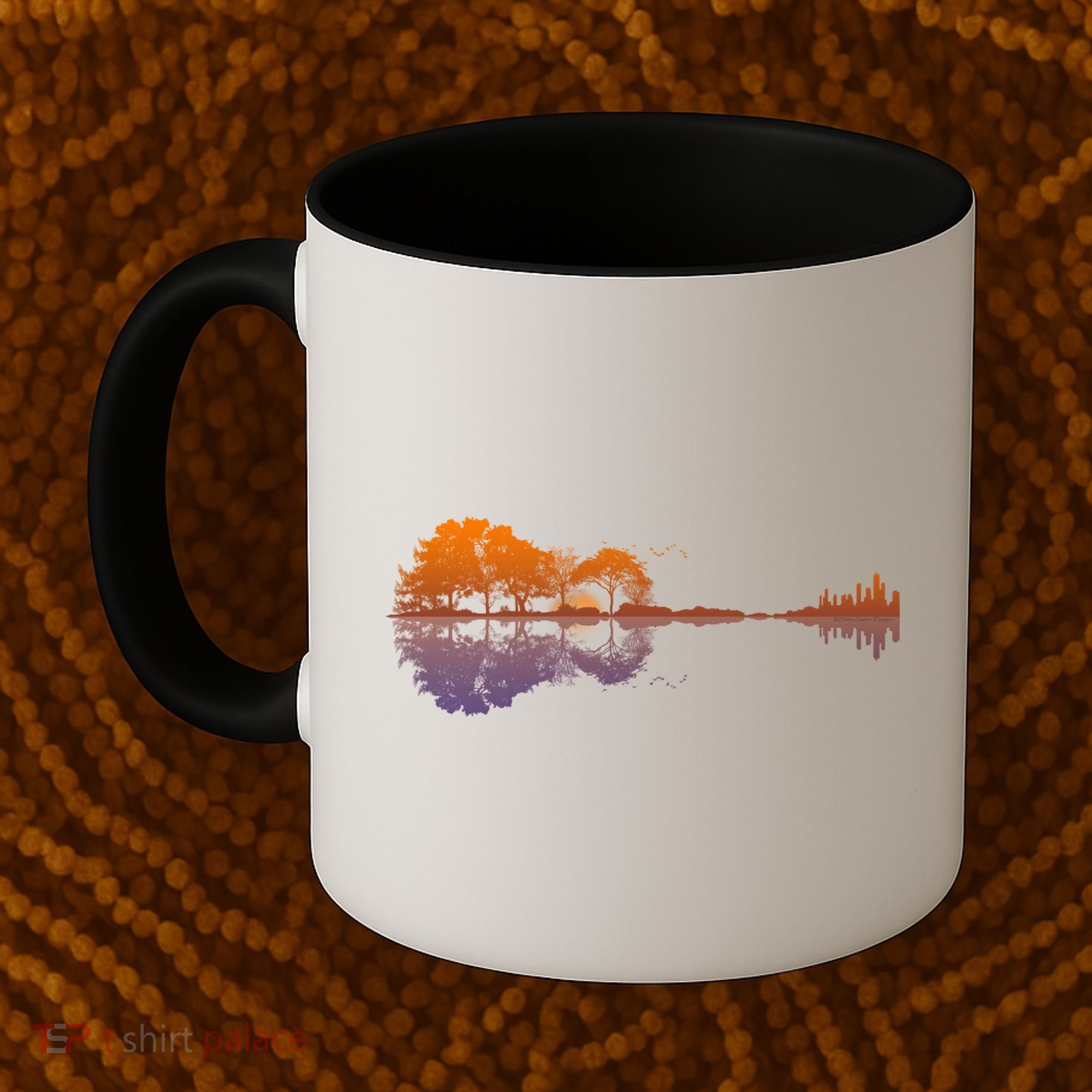 Guitar Lake Reflections Gift Music And Guitar Lover Guitar Gift Coffee Mug