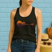 Guitar Lake Reflections Gift Music And Guitar Lover Guitar Gift Women's Tank Top thumb 2