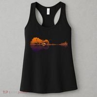 Guitar Lake Reflections Gift Music And Guitar Lover Guitar Gift Women's Tank Top thumb 3