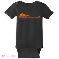Guitar Lake Reflections Gift Music And Guitar Lover Guitar Gift Baby Bodysuit thumb 0