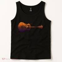 Guitar Lake Reflections Gift Music And Guitar Lover Guitar Gift Tank Top thumb 2