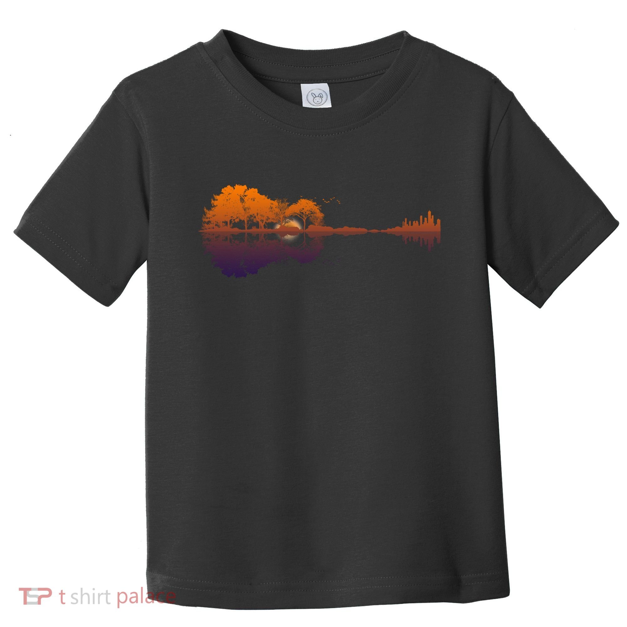 Guitar Lake Reflections Gift Music And Guitar Lover Guitar Gift Toddler T-Shirt