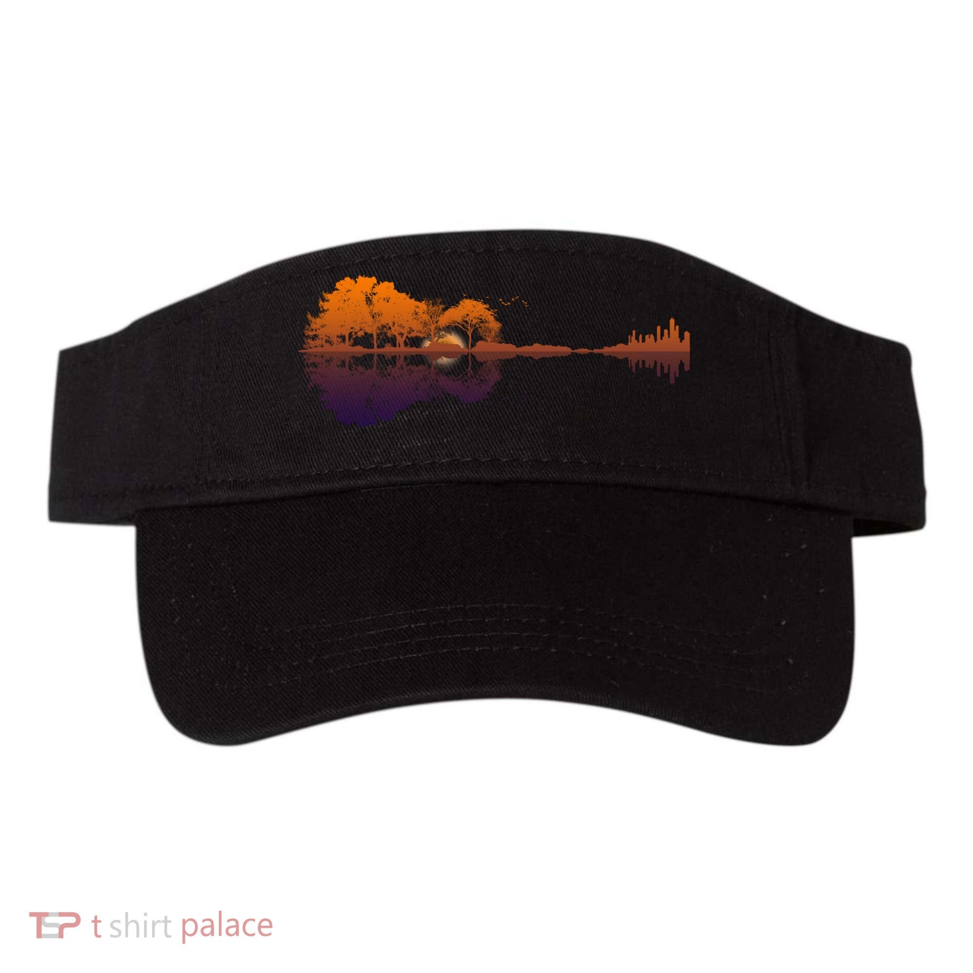 Guitar Lake Reflections Gift Music And Guitar Lover Guitar Gift Visor
