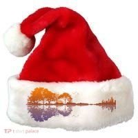 Guitar Lake Reflections Gift Music And Guitar Lover Guitar Gift Santa Hat thumb 0