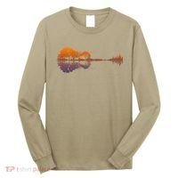 Guitar Lake Reflections Gift Music And Guitar Lover Guitar Gift Long Sleeve Shirt thumb 0