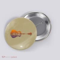 Guitar Lake Reflections Gift Music And Guitar Lover Guitar Gift Button thumb 0