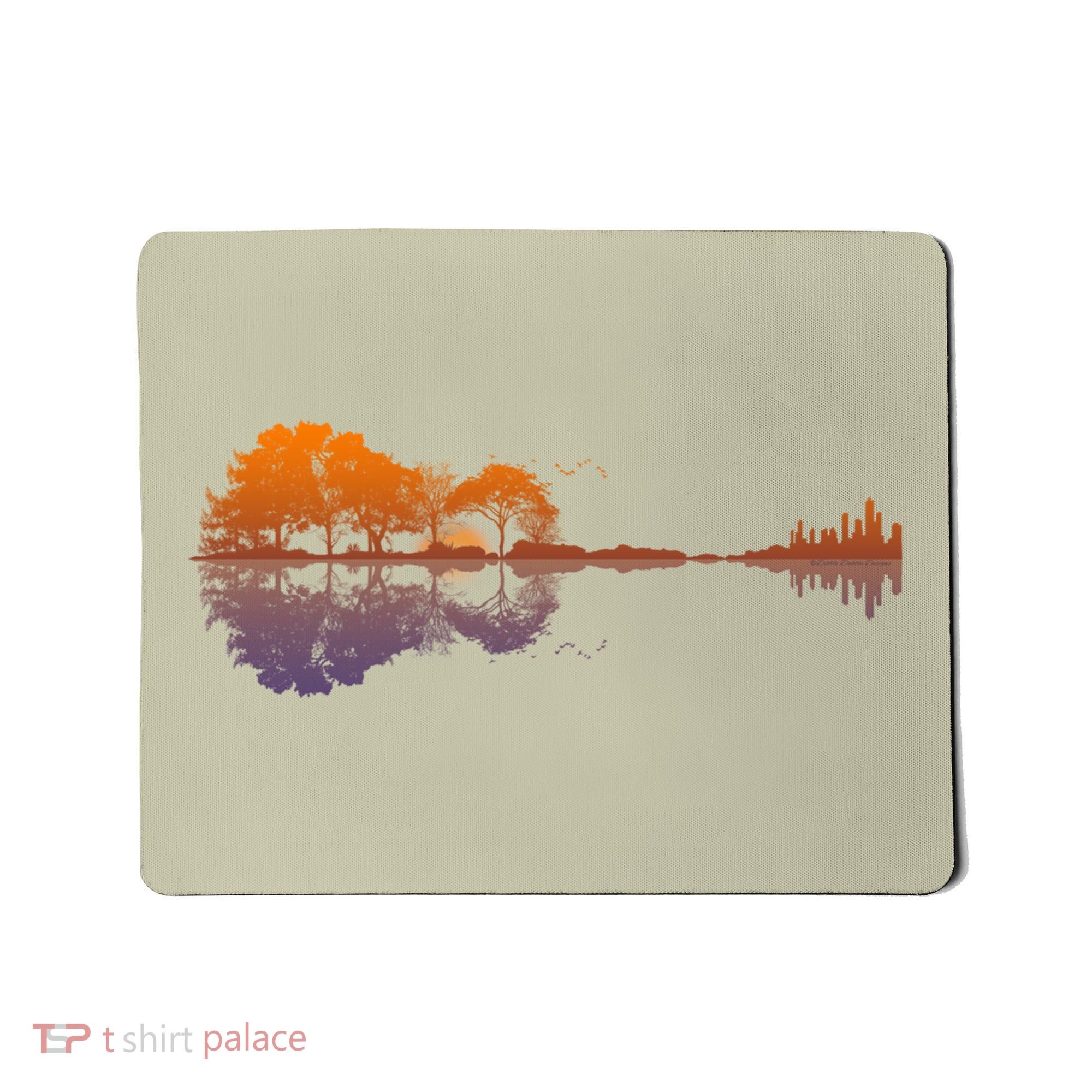 Guitar Lake Reflections Gift Music And Guitar Lover Guitar Gift Mousepad