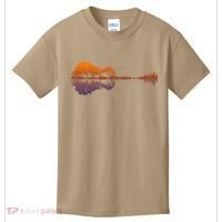 Guitar Lake Reflections Gift Music And Guitar Lover Guitar Gift Kids T-Shirt thumb 0